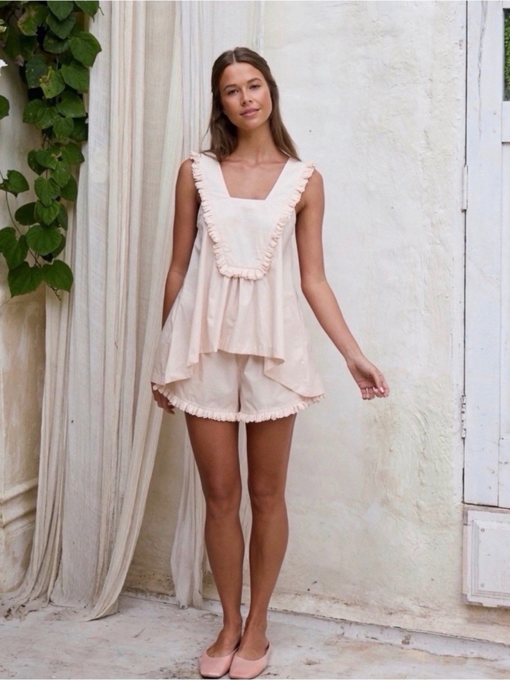 NEW Piyama Elsie Pajama Cotton Sleep Set XL in Blush Nude